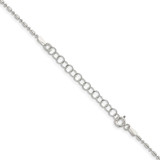 Sterling Silver 1.5mm Fancy Beaded Chain w/2in ext.