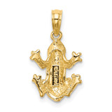 14K 2-D Textured Top View Frog Charm