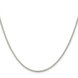 Sterling Silver 1.5mm wtih 2 inch ext. Round Spiga Chain