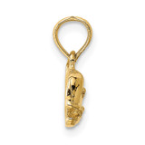 14K 2-D Textured Whale Charm - K7-09A16E27-2981