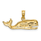 14K 2-D Textured Whale Charm - K7-09A16E27-2981