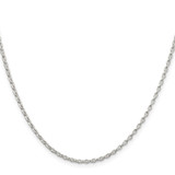 Sterling Silver 1.6mm Oval Fancy Rolo Chain w/4in ext.