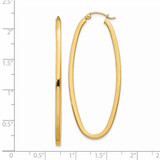 14k 2mm Large Oval Hoop Earrings