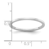 10K White Gold 1.2mm Flat Polished Stackable Band Size 7
