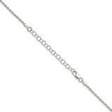 Sterling Silver 1.7mm Diamond-cut Rope Chain w/2in ext.