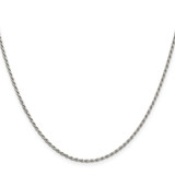 Sterling Silver 1.7mm Diamond-cut Rope Chain w/4in ext.