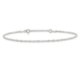 Sterling Silver 1.8mm Singapore 10in Plus 1in ext. Chain Anklet