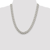 Sterling Silver 10.5mm Domed w/ Side D/C Curb Chain - QR-2BFE6FFB-6023