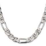 Sterling Silver 10.65mm Figaro Anchor Chain - QA-1E774C64-9459
