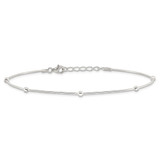 Sterling Silver 10in Plus1.5 in ext Polished Anklet
