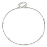Sterling Silver 10in Plus1.5 in ext Polished Anklet