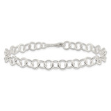 Sterling Silver 10inch Polished Fancy Link Anklet