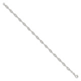 Sterling Silver 10inch Solid Polished Fancy Knot-Link Anklet