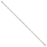 Sterling Silver 10inch Solid Polished Fancy Link Anklet