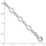 Sterling Silver 10inch Solid Polished Fancy Link Anklet