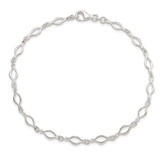 Sterling Silver 10inch Solid Polished Fancy Link Anklet
