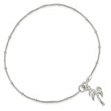 Sterling Silver 10inch Solid Polished Palm Tree Anklet - QG-34B98218-4158