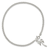 Sterling Silver 10inch Solid Polished Palm Tree Anklet - QG-52C47A90-4201