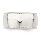 Sterling Silver 10mm Comfort Fit Half Round Milgrain Size 10.5 Band