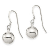 Sterling Silver 10mm Diamond Cut Bead Dangle Earrings
