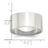 Sterling Silver 10mm Lightweight Flat Size 11.5 Band