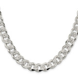 Sterling Silver 11.0mm Pav‚ Curb Chain - QC-03783C3F-5184