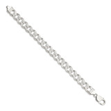 Sterling Silver 11.0mm Pav‚ Curb Chain - QC-41F1BD20-6863