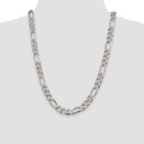 Sterling Silver 11.0mm Pav‚ Flat Figaro Chain - QF-2AF1CB19-1773