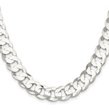 Sterling Silver 11.9mm Concave Beveled Curb Chain - QC-EE5015CB-8712