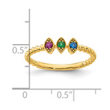 14k 3 Birthstone Mother's Ring Mounting