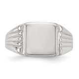 Sterling Silver 11x11mm Open Back Signet Ring - QR-DF4763A1-1487