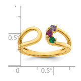 14k 3 Birthstone Wrap Mother's Ring Mounting