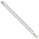 Sterling Silver 12.3mm Beveled Curb Chain - QF-CFE85E9E-4354