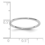 10K White Gold 1.2mm Half Round Polished Stackable Band Size 4