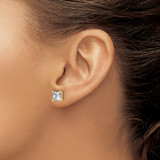 14k 3 carat Certified Lab Grown Diamond VS/SI+ G+ Princess Complete Four Prong Stud Earrings