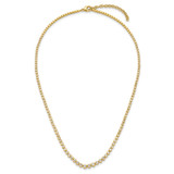 14k 3 carat Lab Grown Diamond VS/SI+ G+ 16 inch with a 2 inch extension Graduated Bezel Set Tennis Necklace