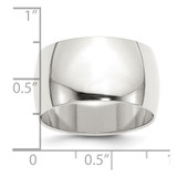 Sterling Silver 12mm Half Round Size 8.5 Band