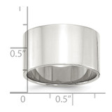 Sterling Silver 12mm Lightweight Flat Size 8.5 Band