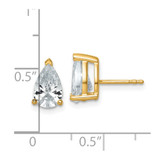 14k 3 carat Lab Grown Diamond VS/SI+ G+ Complete Pear Three Prong Stud Earrings