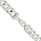 Sterling Silver 14.0mm Concave Beveled Curb Chain - QC-A8AC1F27-9778