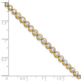 14k 3 carat Lab Grown Diamond VS/SI+ G+ Complete Round Bezel Set 7 inch Tennis Bracelet