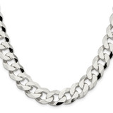 Sterling Silver 14mm Beveled Curb Chain - QF-8D7A2F7C-3999