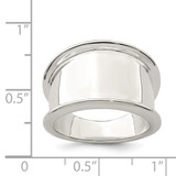 Sterling Silver 15mm Tapered Ring - QR-4E46457A-2113