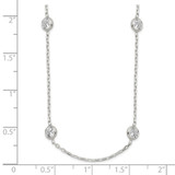 Sterling Silver 16 Inch w/2 in ext. 8-Station CZ Necklace