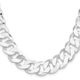 Sterling Silver 16mm Flat Curb Chain - QL-96654FD3-5448