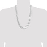 Sterling Silver 16mm Flat Curb Chain - QL-96654FD3-5448