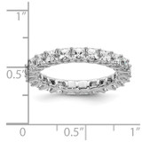 14k 3 carat Lab Grown Diamond VS/SI+ G+ Princess Complete Prong Set Size 5 Eternity Band