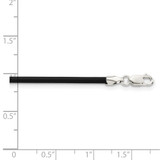 Sterling Silver 18inch 2mm Black Rubber Cord Necklace