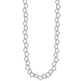 Sterling Silver 18inch Polished Fancy Heart Link Necklace - QH-4E54791E-5120