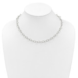 Sterling Silver 18inch Polished Fancy Heart Link Necklace - QH-4E54791E-5120
